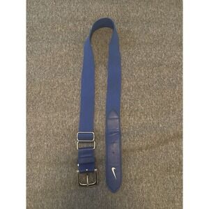 Nike Belt Men One Size Stretch 1.5" Wide Royal Blue w Swoosh Sport Adjustable